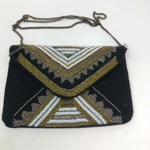 Elegant Beaded Evening Bag with Chain Strap